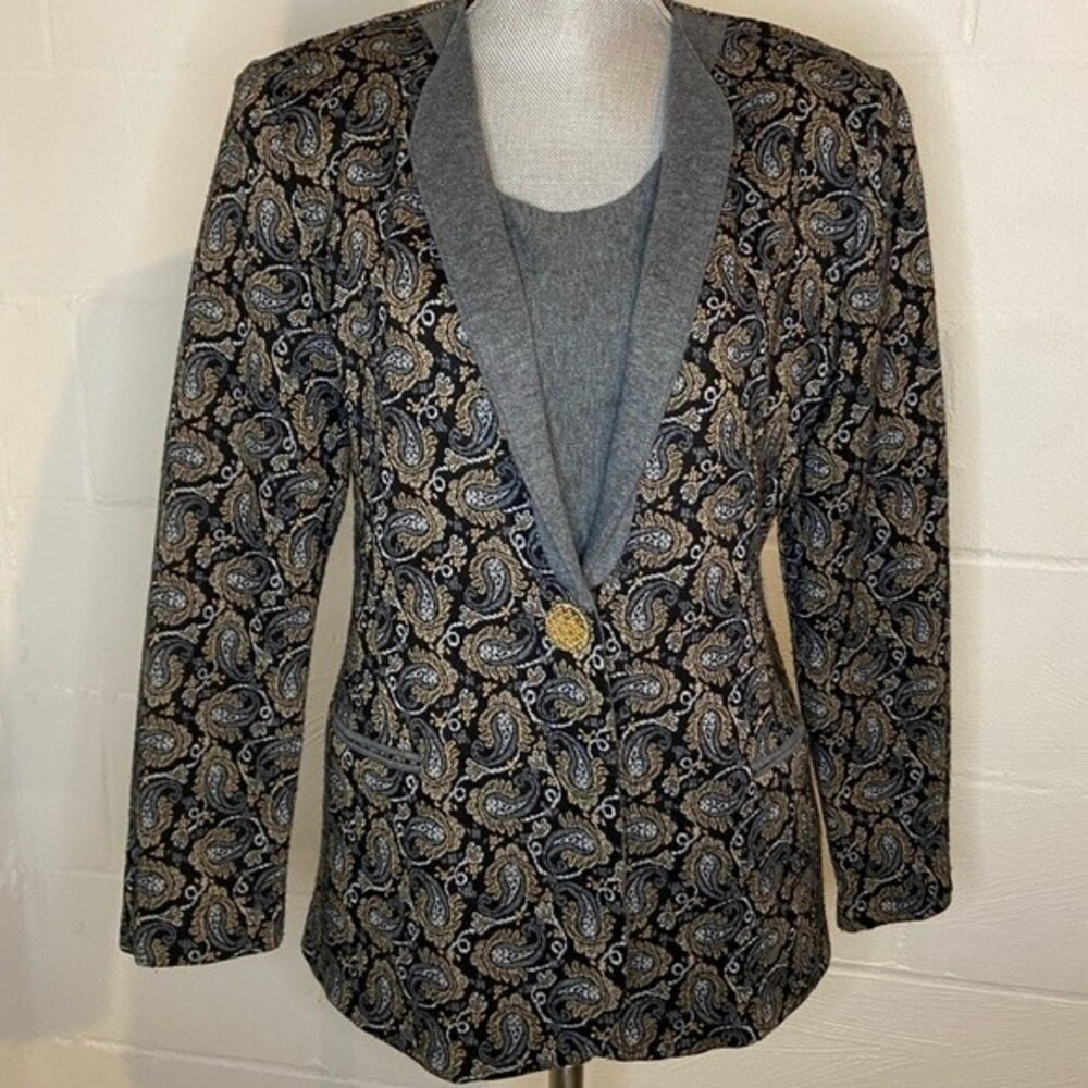 Vintage Pablo Collection Paisley Print Blazer Size 12